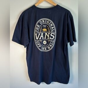 Vans Men T-Shirt Men’s Size L Navy Logo Graphic Bear The Original Off The Wall